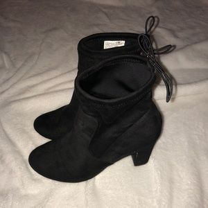 Black Booties with accent bow